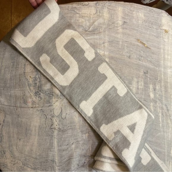 Fundraiser Item-AEROPOSTALE Knit scarf “chill out” gray and white - Picture 6 of 10